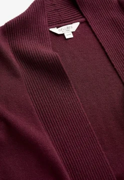 Cardiganer|Cardiganer- Fintstrikket cardigan Vinrød