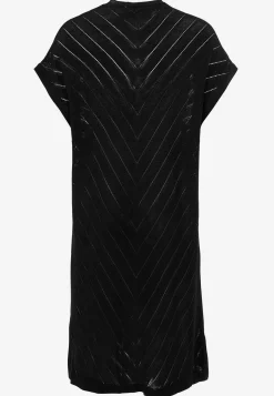 Cardiganer|Cardiganer-Freequent Fintstrikket cardigan med hulmønster Sort