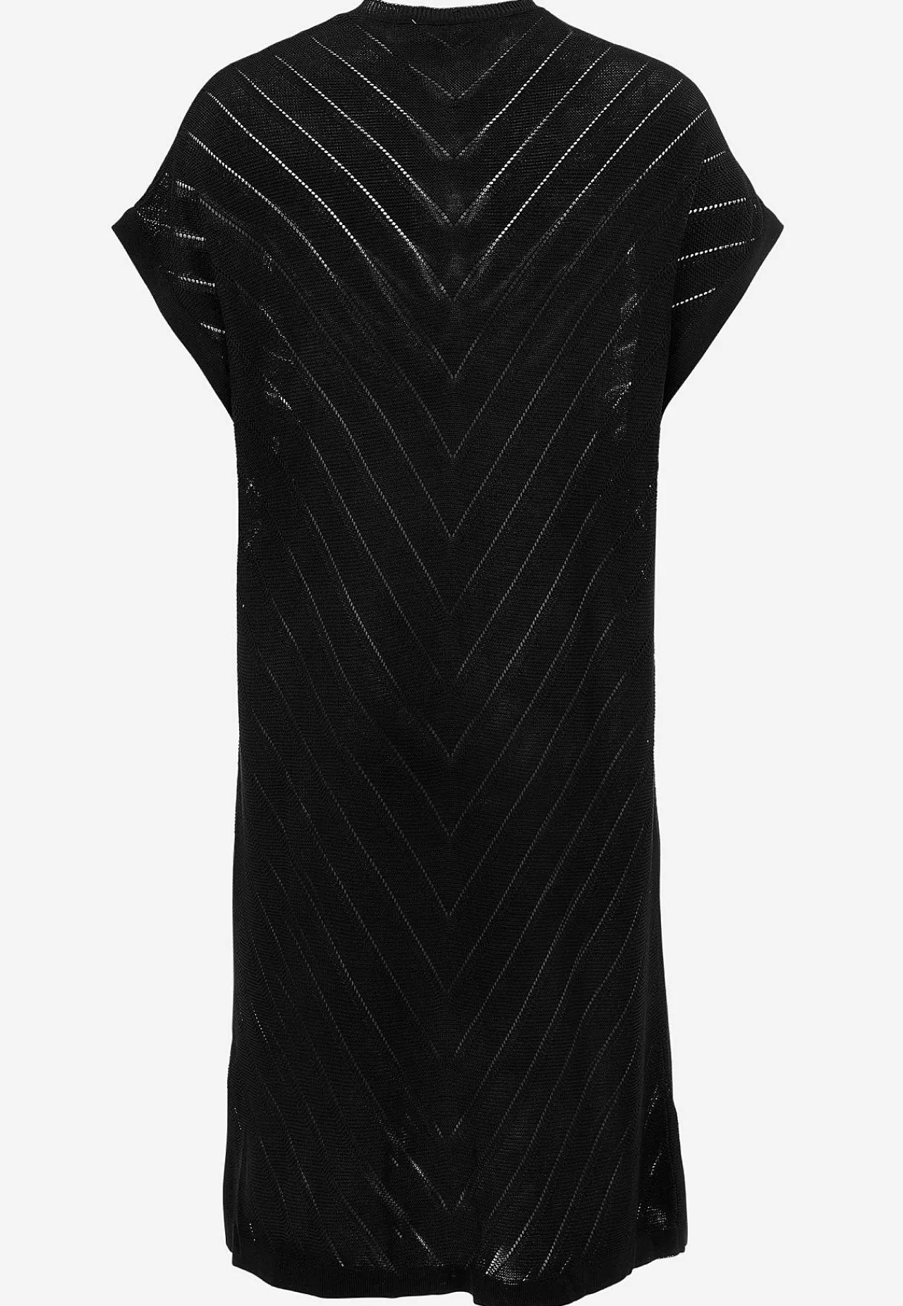 Cardiganer|Cardiganer-Freequent Fintstrikket cardigan med hulmønster Sort