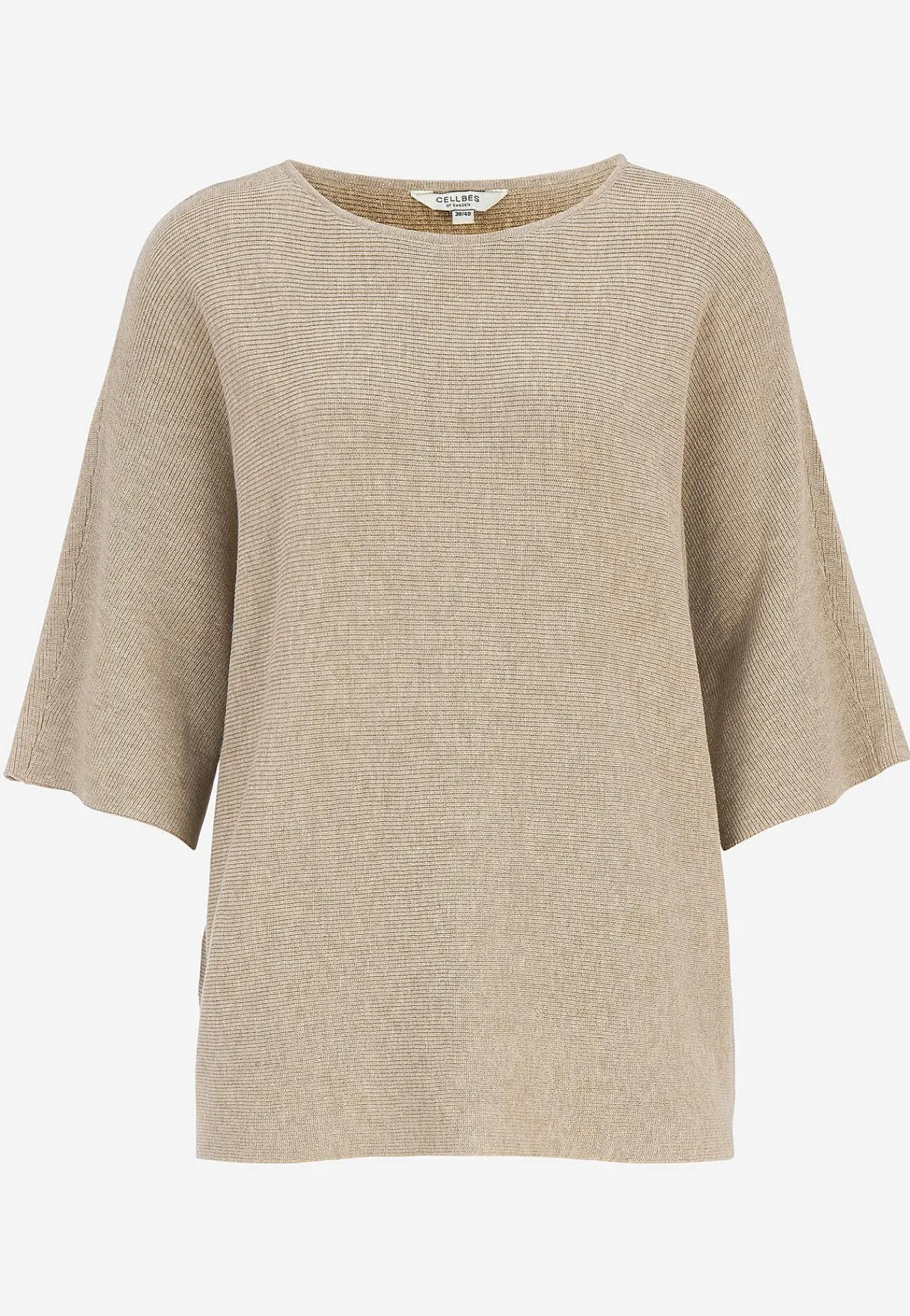 Trøjer|Striktrøjer- Fintstrikket trøje Beige