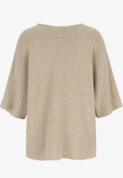 Trøjer|Striktrøjer- Fintstrikket trøje Beige