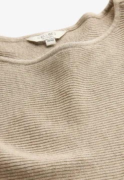 Trøjer|Striktrøjer- Fintstrikket trøje Beige