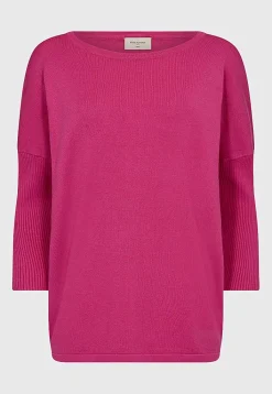 Trøjer|Striktrøjer-Freequent Fintstrikket trøje Cerise