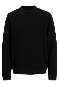 Striktrøjer-JACK & JONES Fintstrikket trøje i bomuld Sort
