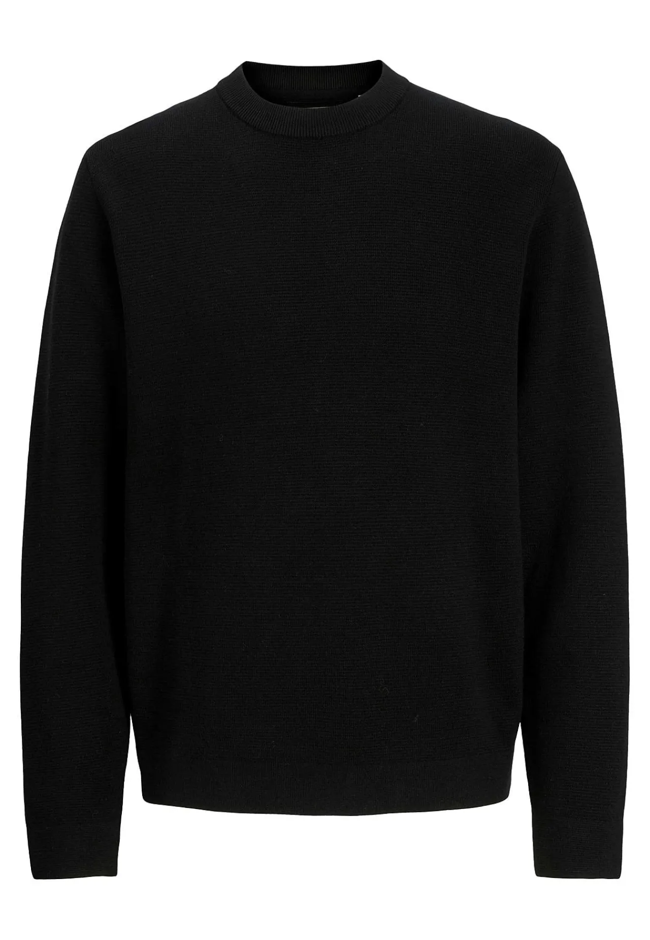 Striktrøjer-JACK & JONES Fintstrikket trøje i bomuld Sort