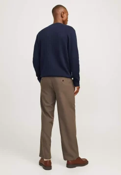 Striktrøjer-JACK & JONES Fintstrikket trøje i merinould Marine