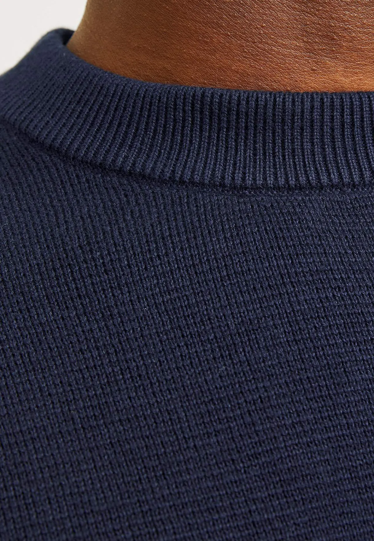 Striktrøjer-JACK & JONES Fintstrikket trøje i merinould Marine