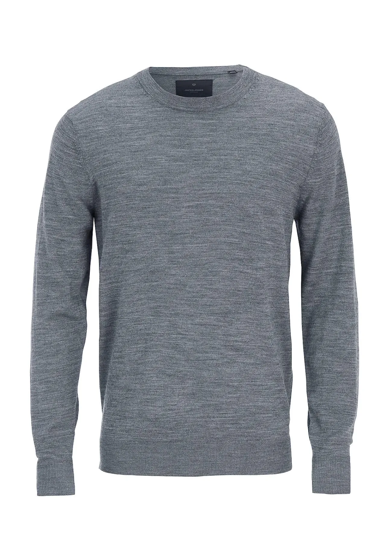 Striktrøjer-JACK & JONES Fintstrikket trøje i merinould Gråmeleret
