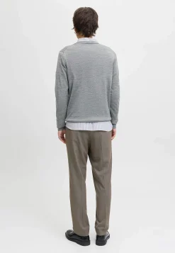 Striktrøjer-JACK & JONES Fintstrikket trøje i merinould Gråmeleret