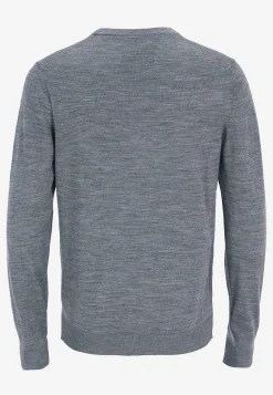 Striktrøjer-JACK & JONES Fintstrikket trøje i merinould Gråmeleret