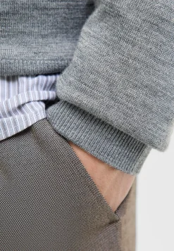 Striktrøjer-JACK & JONES Fintstrikket trøje i merinould Gråmeleret