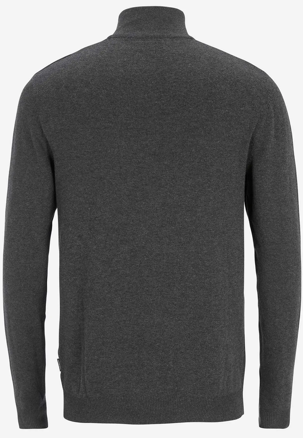 Striktrøjer-JACK & JONES Fintstrikket trøje med lynlås Mørk gråmeleret