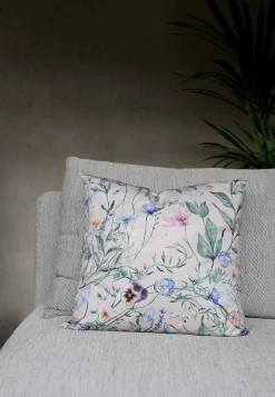 Pudebetræk & Inderpuder-Fondaco Fløjlspudebetræk med blomstermønster Sand/Blomstret