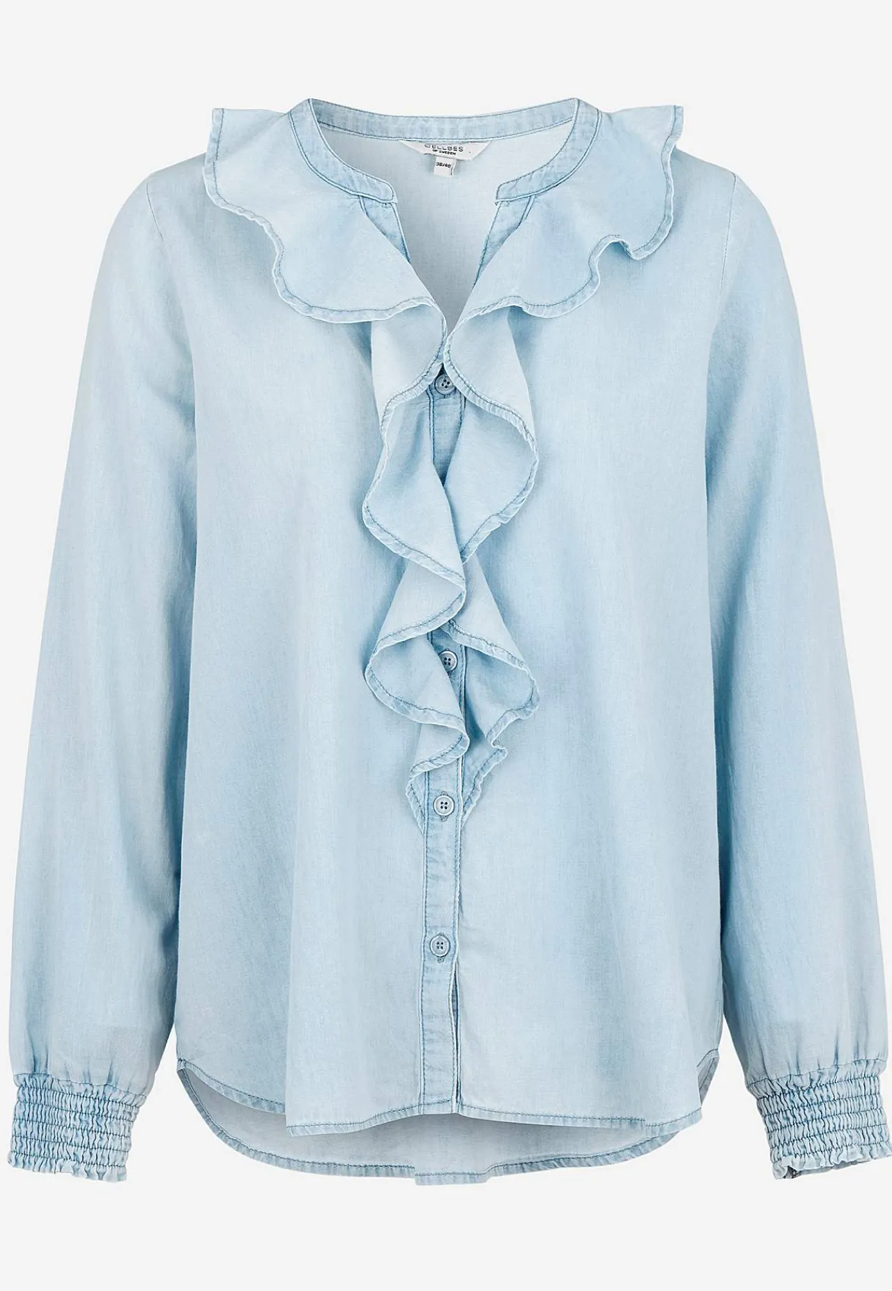 Bluser-Cellbes of Sweden Flæsebluse i denim Lyseblå / Denim