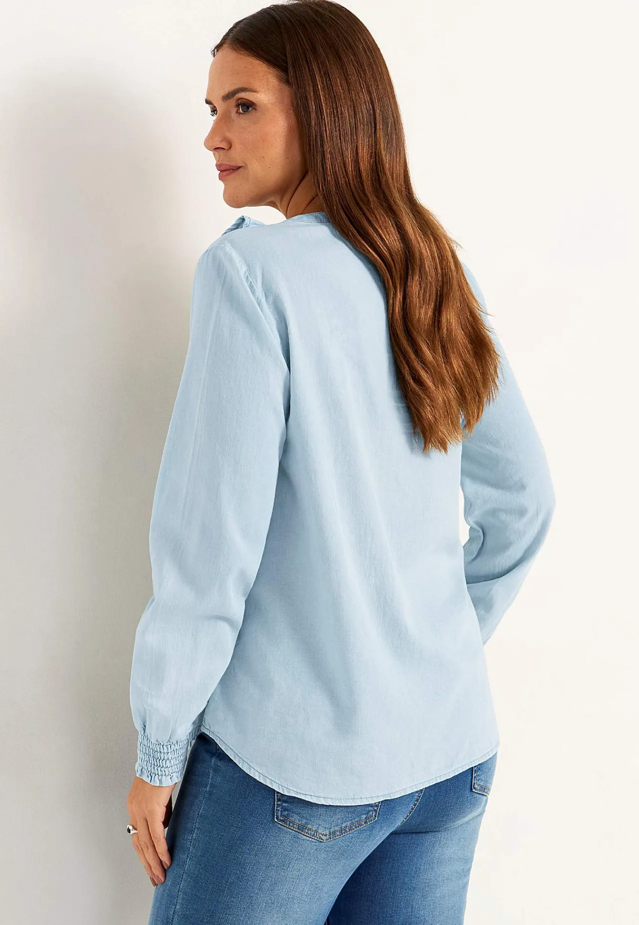 Bluser-Cellbes of Sweden Flæsebluse i denim Lyseblå / Denim