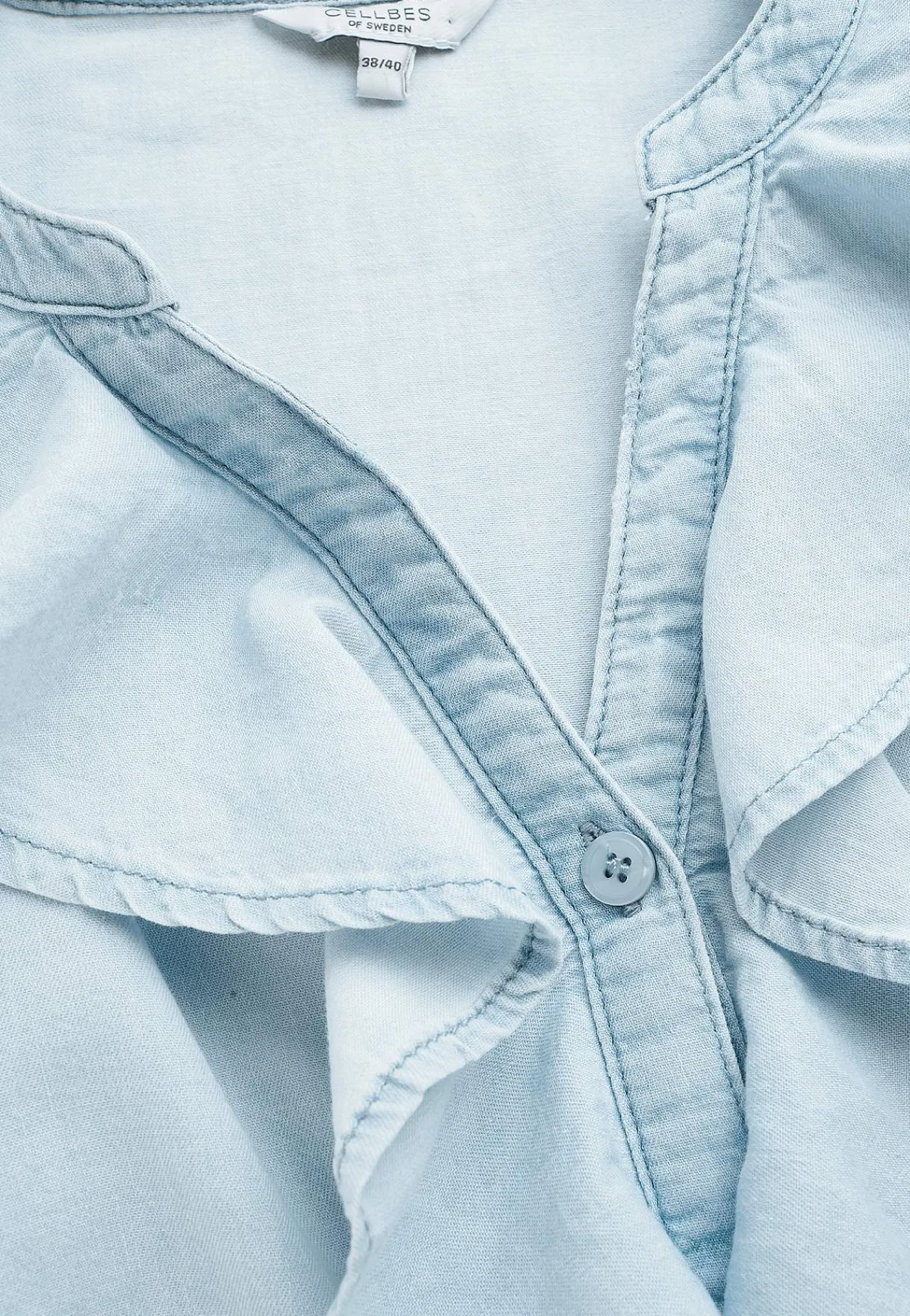 Bluser-Cellbes of Sweden Flæsebluse i denim Lyseblå / Denim