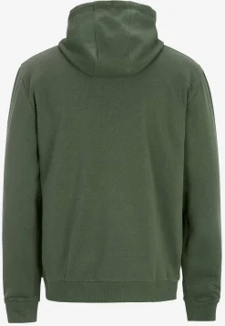 Trøjer|Hoodies- Hættetrøje med lynlås Mørkegrøn