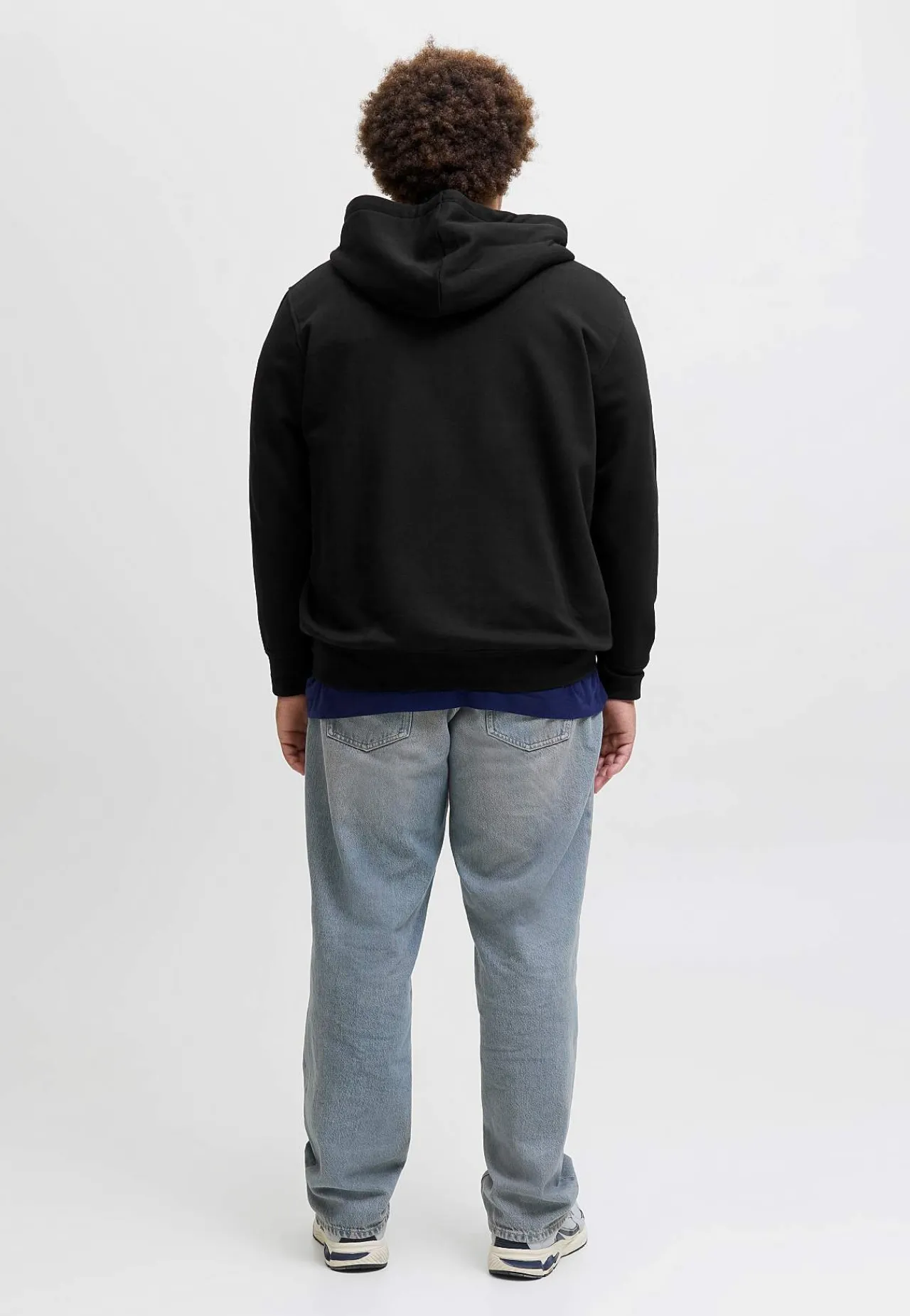 Trøjer|Hoodies- Hættetrøje med lynlås Sort