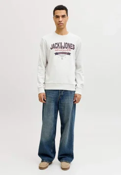 Trøjer-JACK & JONES Hættetrøje med tryk Hvid