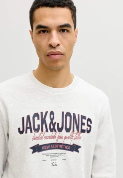 Trøjer-JACK & JONES Hættetrøje med tryk Hvid
