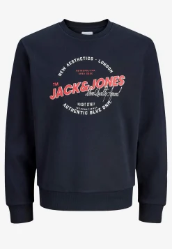 Trøjer-JACK & JONES Hættetrøje med tryk Marine