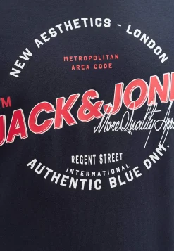 Trøjer-JACK & JONES Hættetrøje med tryk Marine