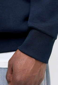 Trøjer|Hoodies-JACK & JONES PLUS Hættetrøje med tryk Marine