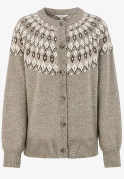 Cardiganer|Cardiganer-Cellbes of Sweden Jacquardmønstret cardigan Beige / Mønstret