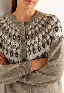 Cardiganer|Cardiganer-Cellbes of Sweden Jacquardmønstret cardigan Beige / Mønstret