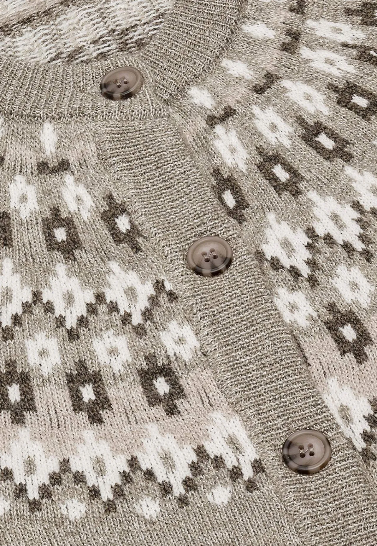 Cardiganer|Cardiganer-Cellbes of Sweden Jacquardmønstret cardigan Beige / Mønstret