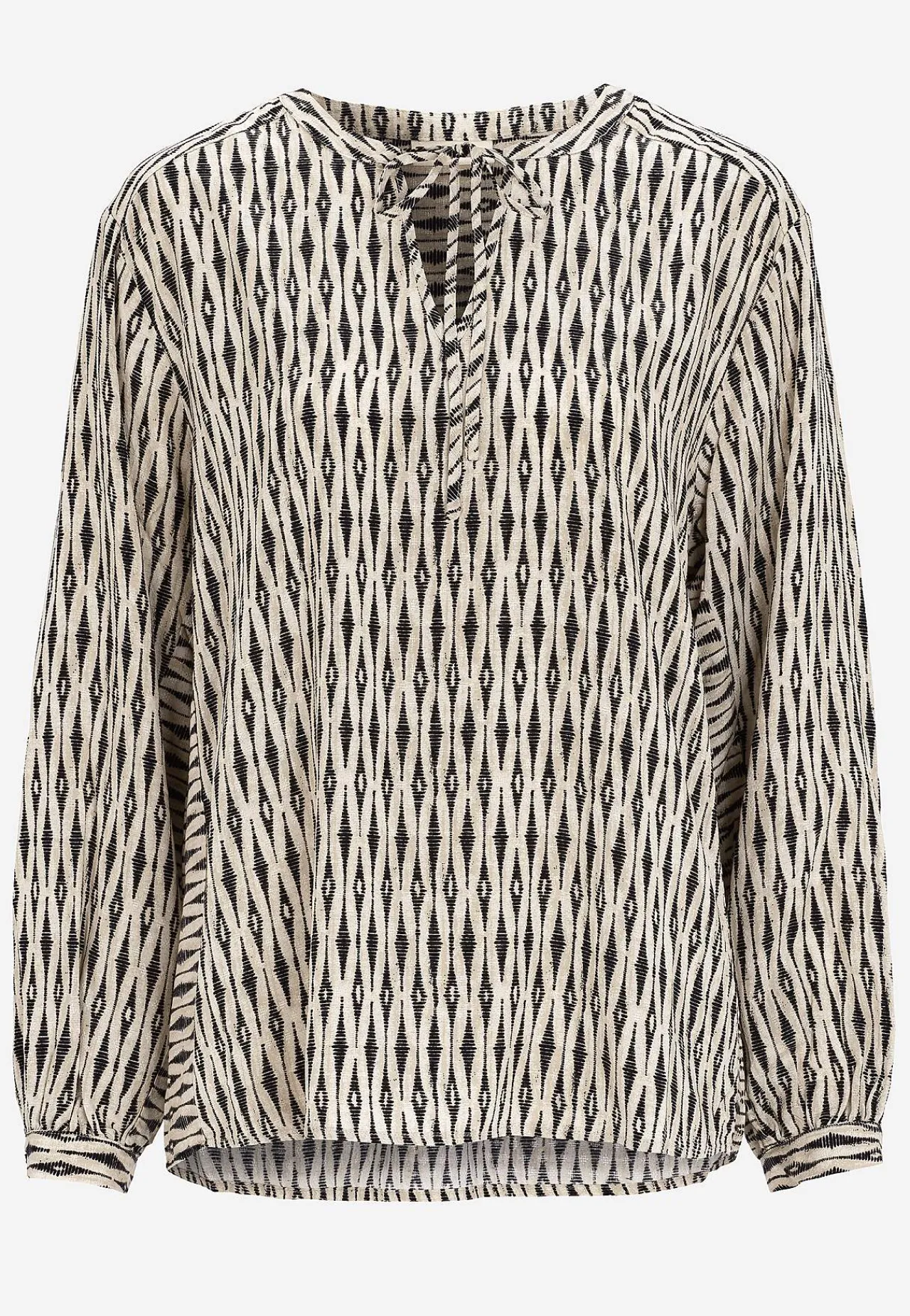 Bluser- Jacquardvævet bluse Sort / Beige / Mønstret