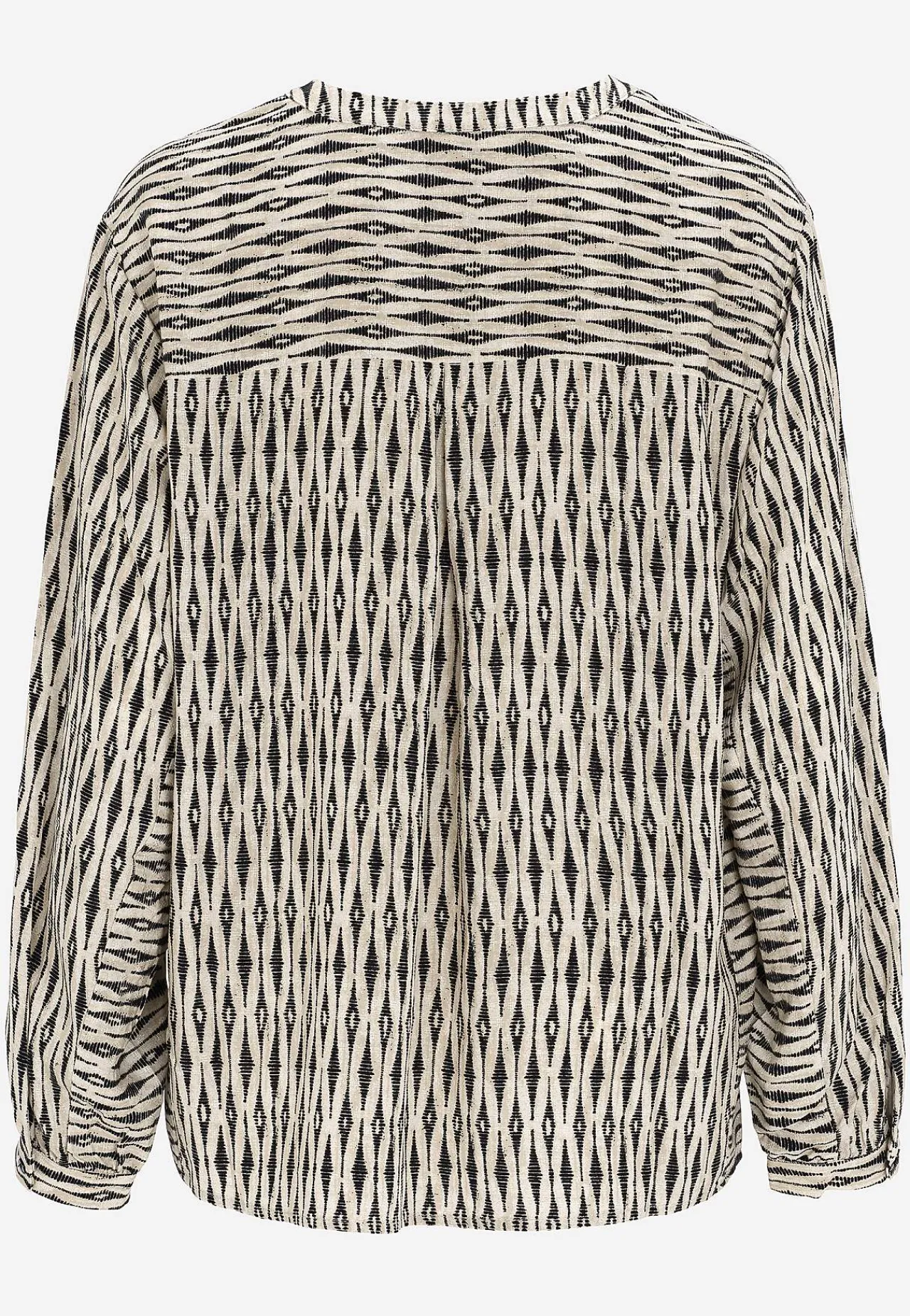 Bluser- Jacquardvævet bluse Sort / Beige / Mønstret