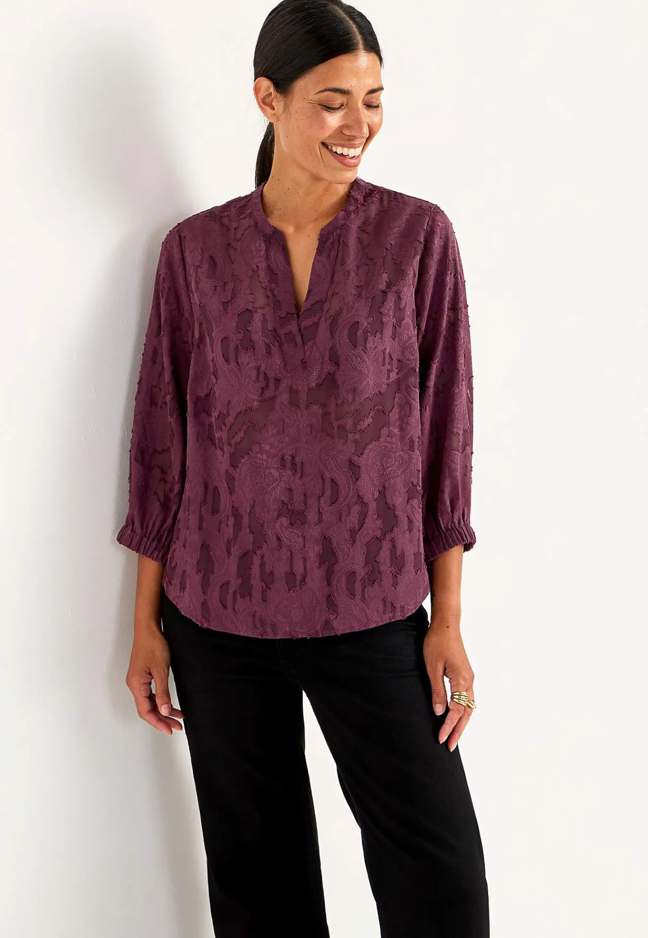 Bluser-Cellbes of Sweden Jacquardvævet, næsten gennemsigtig bluse | Cellbes