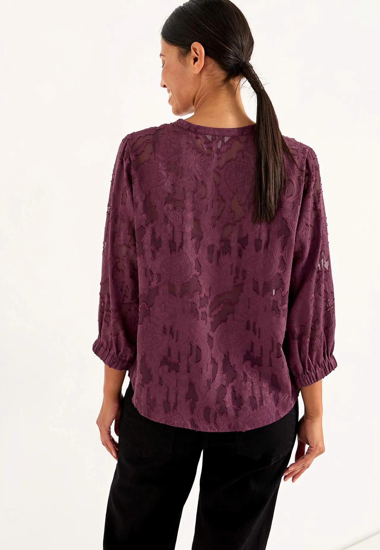 Bluser-Cellbes of Sweden Jacquardvævet, næsten gennemsigtig bluse | Cellbes