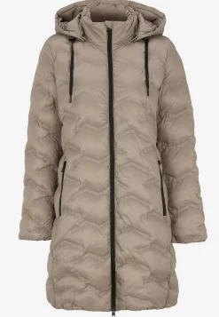 Letvægtsjakker|Quiltet Jakke-Cellbes of Sweden Jakke med hætte Mørk beige