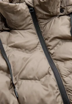 Letvægtsjakker|Quiltet Jakke-Cellbes of Sweden Jakke med hætte Mørk beige