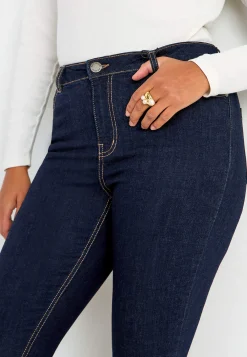Høj Talje|Flere Længder-Cellbes of Sweden Jeans i denim med superstræk Ella Mørk denim / Ikke vasket