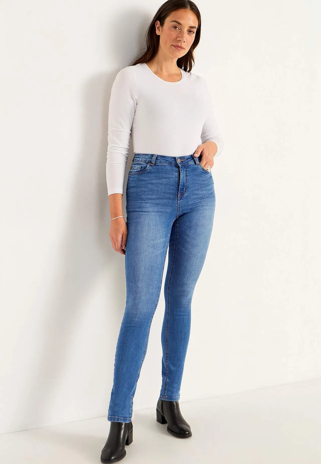 Høj Talje|Flere Længder-Cellbes of Sweden Jeans i denim med superstræk Ella | Cellbes