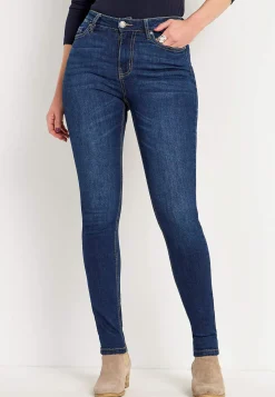 Høj Talje|Flere Længder- Jeans i denim med superstræk Ella Mørkeblå / Denim