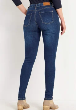 Høj Talje|Flere Længder- Jeans i denim med superstræk Ella Mørkeblå / Denim