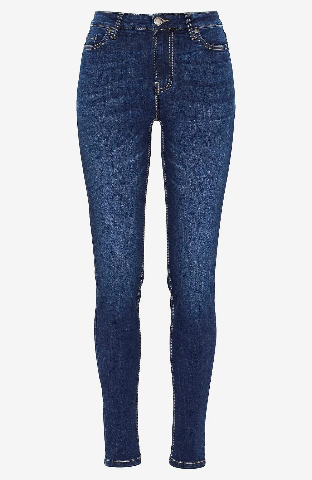 Høj Talje|Flere Længder- Jeans i denim med superstræk Ella Mørkeblå / Denim