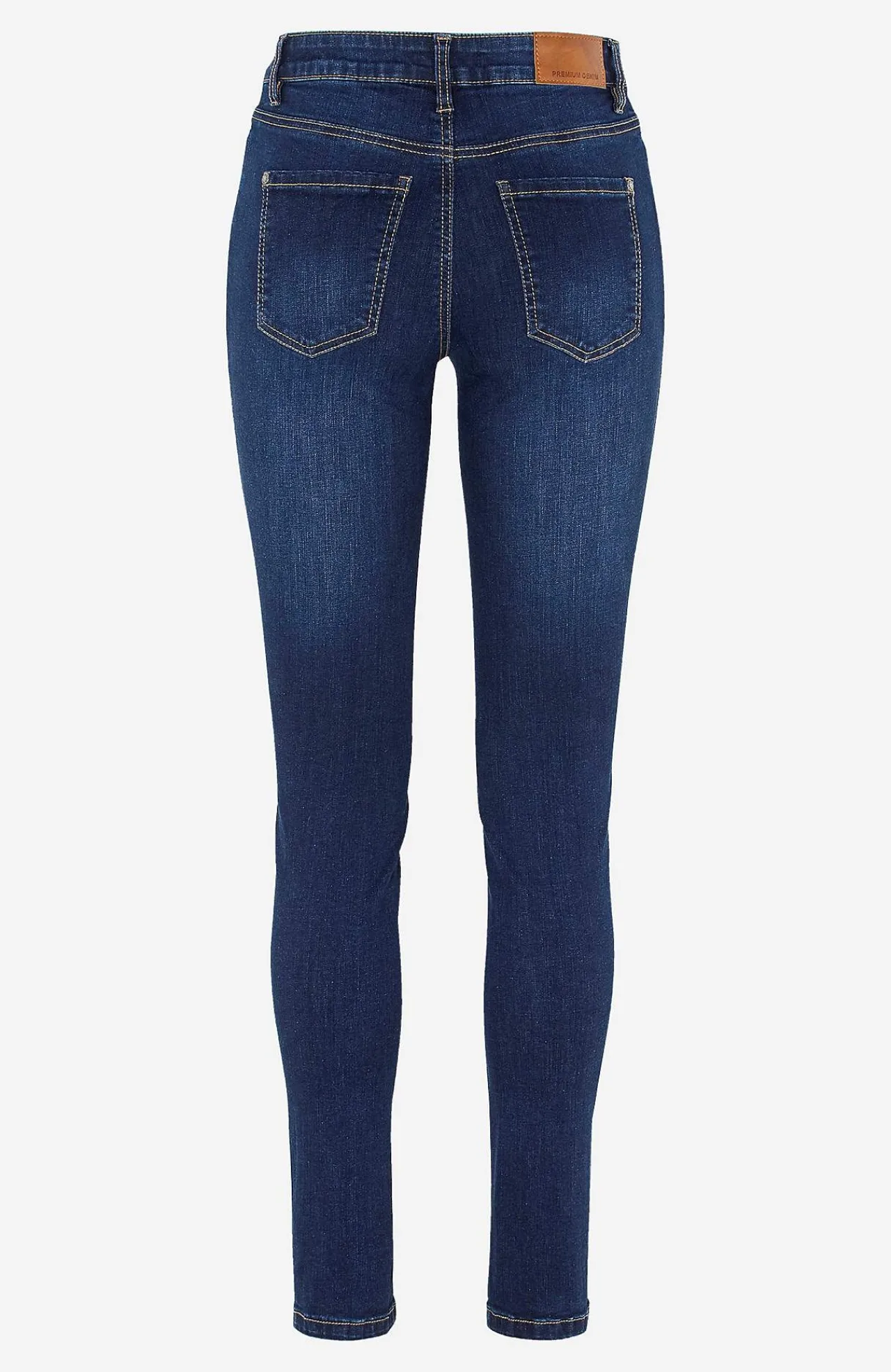 Høj Talje|Flere Længder- Jeans i denim med superstræk Ella Mørkeblå / Denim