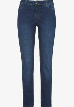 Flere Længder|Straight Fit-Cellbes of Sweden Jeans med elastik i siderne Elsa Mørkeblå / Denim
