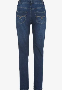 Flere Længder|Straight Fit-Cellbes of Sweden Jeans med elastik i siderne Elsa Mørkeblå / Denim
