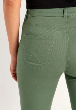 Lige Bukser|Bukser Og Leggings-Cellbes of Sweden Jeans med elastisk talje Kakigrøn