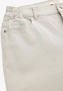Lige Bukser|Bukser Og Leggings- Jeans med elastisk talje Lys beige