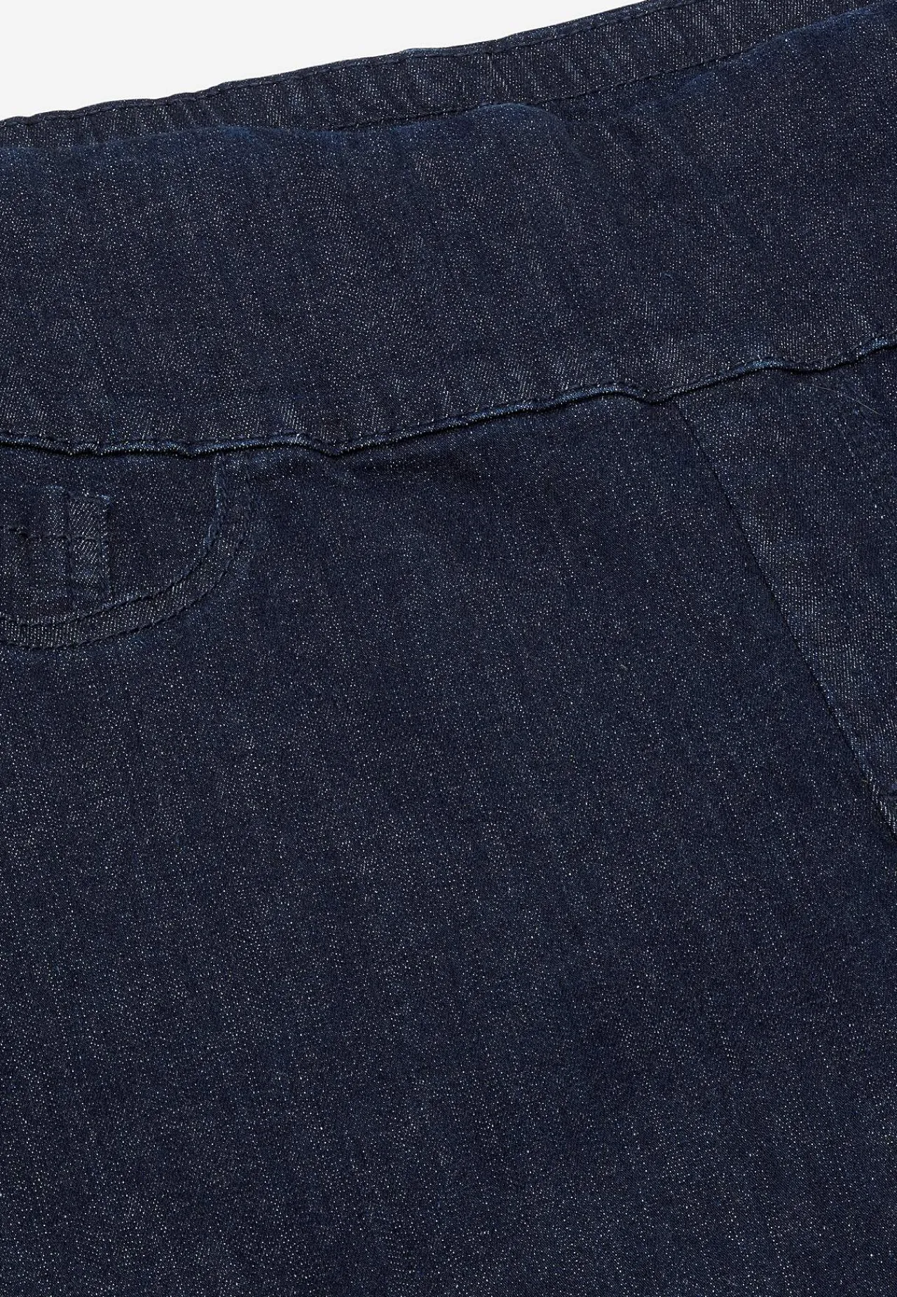 Vide Bukser|Lige Bukser- Jeans med høj elastisk talje Elisa Mørkeblå Denim