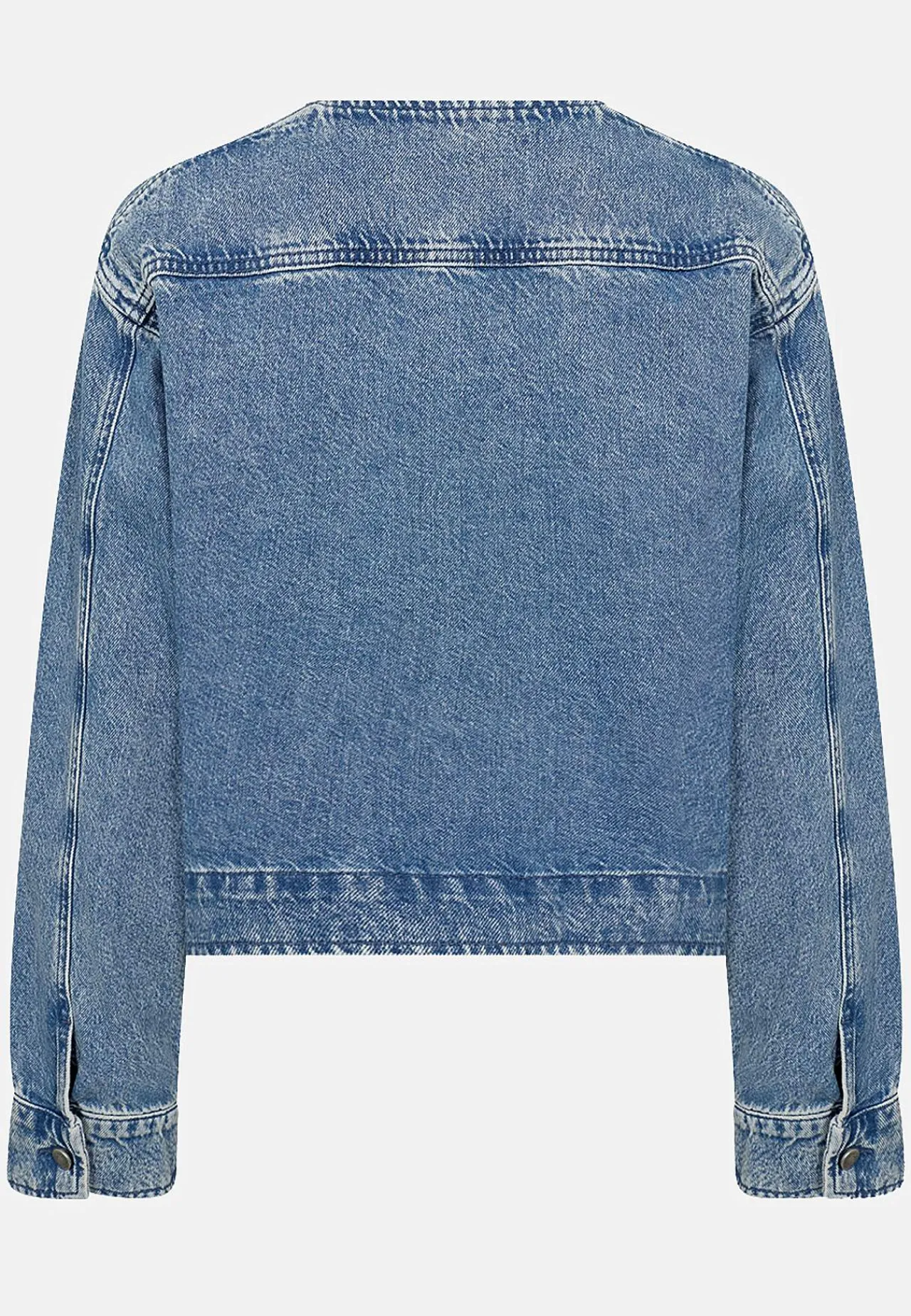 Forårsjakker|Denimjakker-Soyaconcept Jeansjakke med afrundet halsudskæring Blå denim