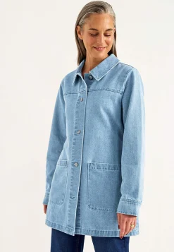 Forårsjakker|Denimjakker-Cellbes of Sweden Jeansjakke med bindebånd Lys denim
