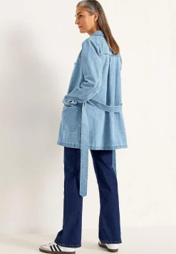 Forårsjakker|Denimjakker-Cellbes of Sweden Jeansjakke med bindebånd Lys denim